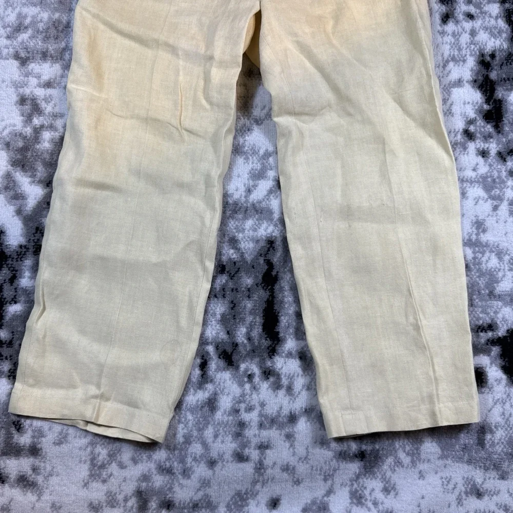 Ralph Ralph Lauren Pants Mens Size 36x25.5 Linen Woven Pale‎ Yellow Comfort